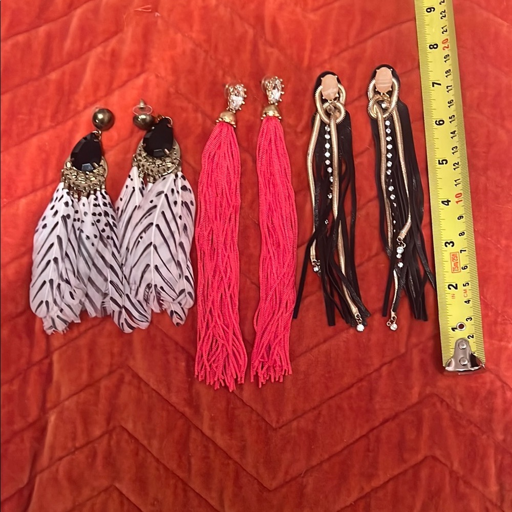 Set of Three Anthropologie Statement Earrings
